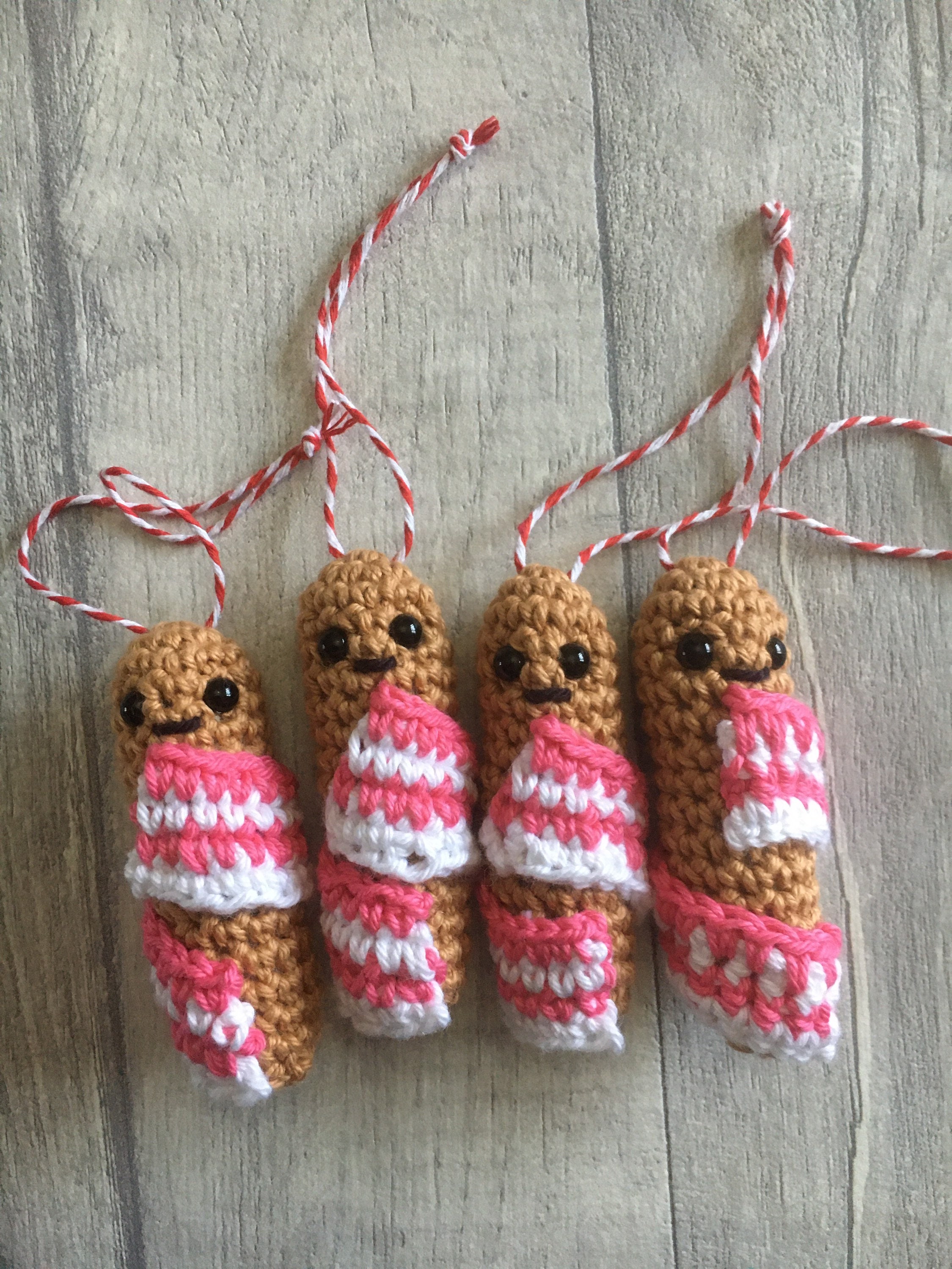 Crochet Pigs in Blankets Christmas Tree Decoration Ornament Etsy UK
