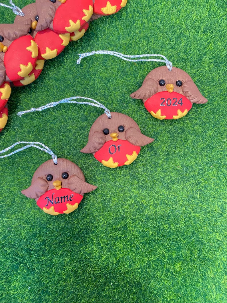 Robin Christmas Tree Decoration, Ornament, Personalised Gift Tags