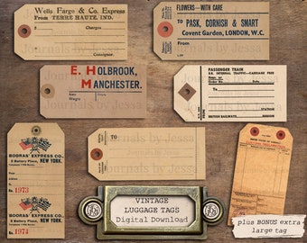 vintage luggage tags printable