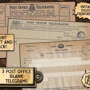 3 Vintage British Telegrams | Digital Download Printables