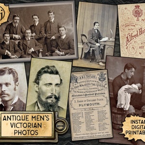 Fotos victorianas de hombres antiguos - Imprimibles de descarga digital