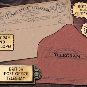Vintage British Telegram & Envelope | Digital Download Printable