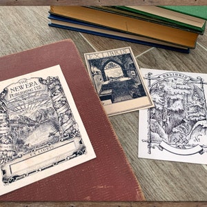 Vintage Bookplates, Pack 3 Digital Download Printables 9 Book Plates Ex Libris image 3