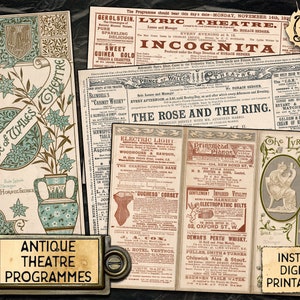 Antike Theaterprogramme | Druckbare Digitale Downloads | 2 Playbills aus den 1800er Jahren!