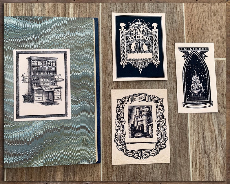 Vintage Bookplates, Pack 3 Digital Download Printables 9 Book Plates Ex Libris image 5