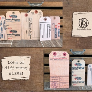 Vintage Luggage Tags, pack 1 Digital Download Printables 7 different baggage labels image 3