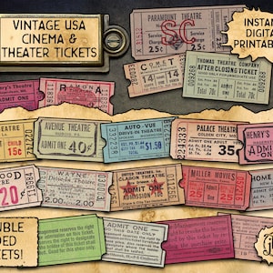 Vintage USA Cinema & Theater Tickets Pack 1 | Digital