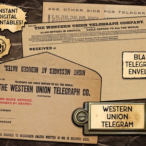 Vintage Telegram & Envelope | Digital Download Printable