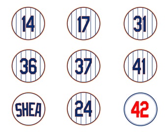 New York Mets Retired Numbers Set Zip File 9 Pngs Digital 