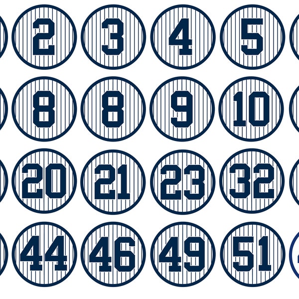 Yankees Numbers Svg Etsy