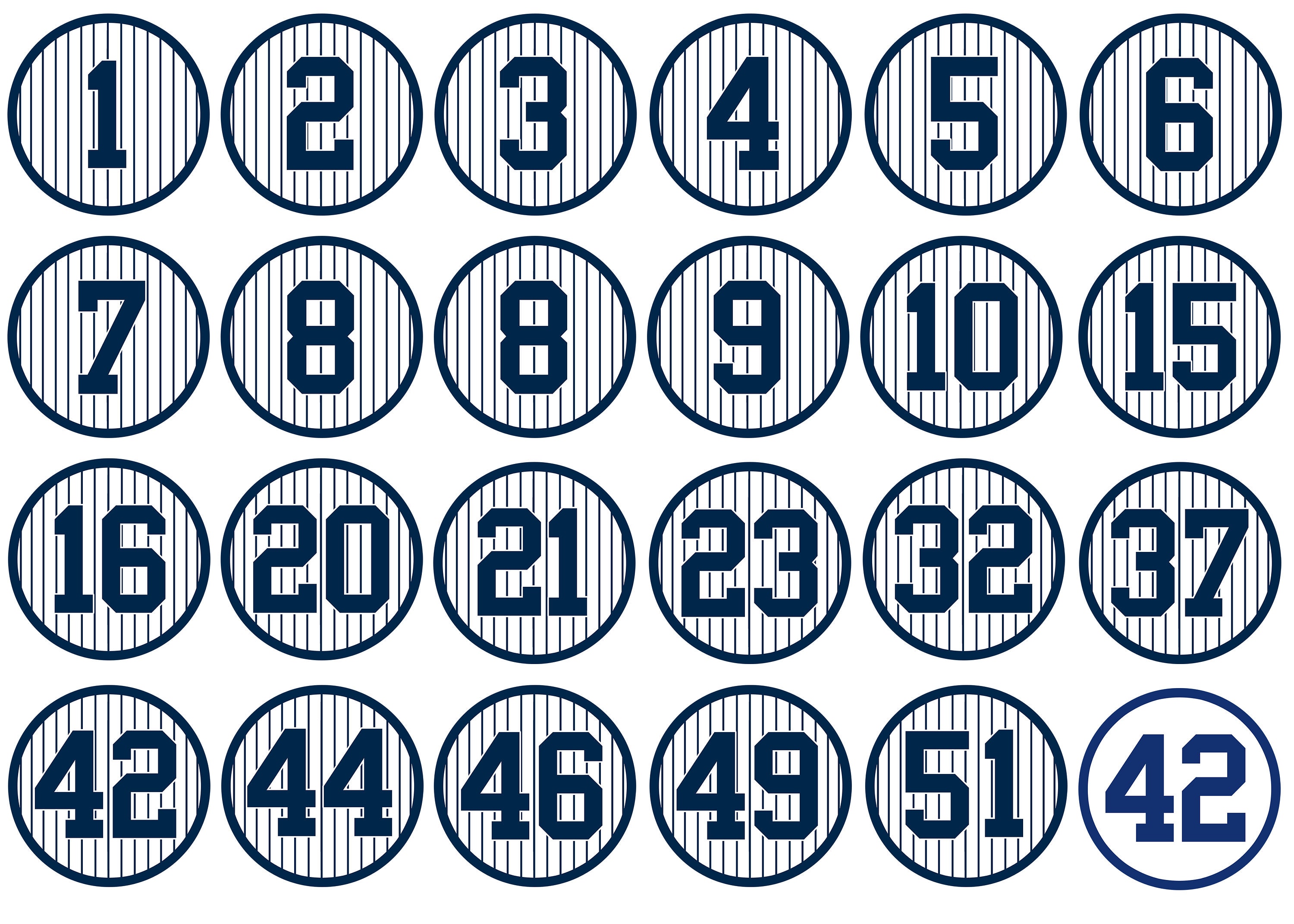 New York Yankees Retired Numbers Navy Blue T-Shirt Size 3XL