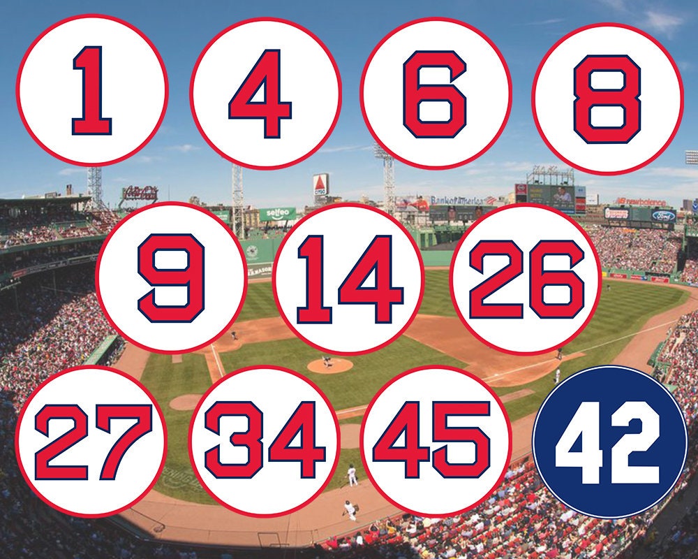 Boston Red Sox Retired Numbers Set 11 Individual 3Inch Etsy