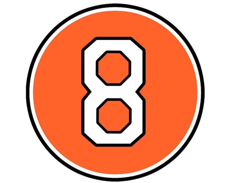 Baltimore Orioles 8 Retired Number Sticker Cal Ripken Jr Collectibles