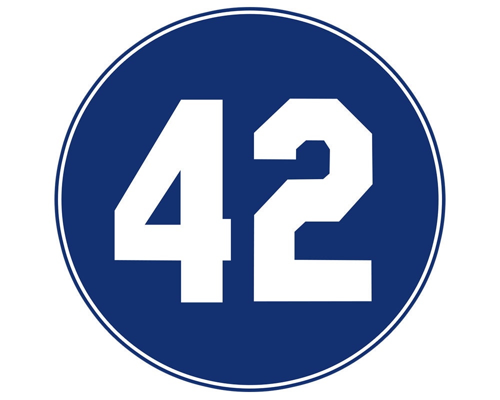 Jackie Robinson Retired Number Sticker Brooklyn 42 