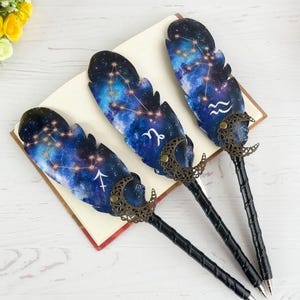 Balpen veren, verjaardag Boogschutter Steenbok Waterman geschenken, aangepaste fantasiepen sterrenbeeld pen cadeau, vulpen, Moederdagcadeau