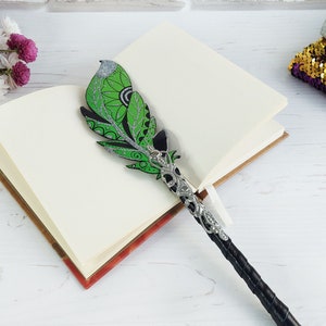 Penna argentata verde fantasy, regalo per decorazioni nuziali, penna per guestbook per matrimonio, penna da sposa, penna glitterata, penna regalo per scrittore di Mystery Planner