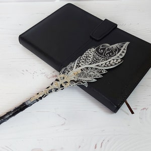 Fountain journal pen, Fantasy quill gothic pen, 30th Birthday wife gift, Feather pen, Wedding ceremony pen, Guest book pen, Teacher gift