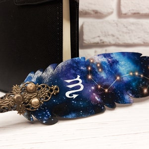 Cadeau signe du zodiaque Sagittaire Capricorne Scorpion, stylo plume, stylos signe astrologique, stylo bleu fantaisie, stylo plume bling, cadeau anniversaire femme