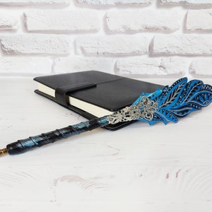 Füller Fantasie Stift, Сalligraphy Feder, Geburtstagskind Geschenk, Stylo Feder, Blaues Scheinstift Mädchen, Mystery Journal Stift für Hochzeit
