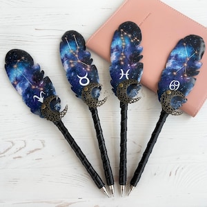 Ram Stier Tweelingen Kreeft verjaardagscadeau hemelse pen sterrenbeeld cadeau astrologie balpennen aangepaste vrouwen verjaardagscadeau Galaxy Star pen