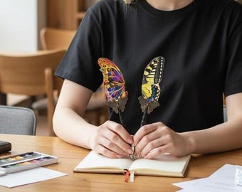 Fantasy ballpoint pen Unique butterfly wing pen Back to school student gift Handmade Biology teacher pen Leather dairy pen Swallowtail gift