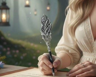 Bolígrafo plateado brillante, bolígrafo nupcial glamuroso, bolígrafo con brillo, bolígrafo único hecho a mano, bolígrafo para libro de firmas de boda, papelería mágica, bolígrafo con forma de varita de bruja