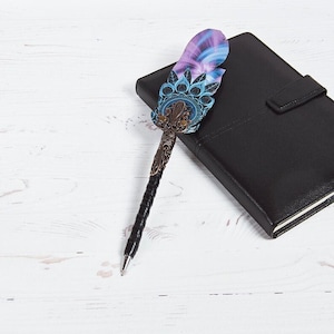 Presente de aniversário personalizado para professora de ioga, caneta de meditação para ela, presente de decoração para estúdio de ioga, caneta esferográfica roxa, papelaria de ioga Mandala