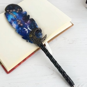 Personalisierte Pisces Stift Geschenk Füllfederhalter kundenspezifische Kalligraphie Mädchen Stift Sternzeichen Pisces Schreibwaren Geburtstag Journal Stift Celestial Feder