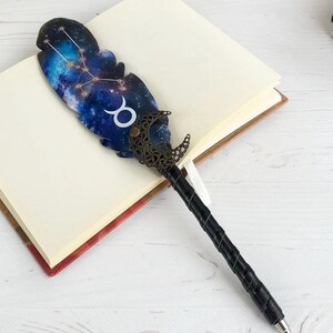 Custom Füllfederhalter Stier Stift Kalligraphie Stift Astrologie Stift Geschenk Leder Stier Stift Schreibfeder Geburtstagskind Stier Frau