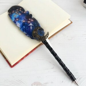Caneta esferográfica decorada, presente de aniversário para Sagitário, caneta para livro feminino, caneta personalizada com o signo do zodíaco, caneta de couro para diário, presente de aniversário para irmã