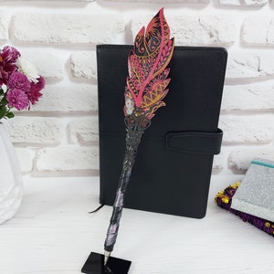 Penna a sfera scintillante, regalo penna piuma fantasy per lei, penna calligrafica da scrivania, cancelleria decorativa, penna diario scintillante per studente
