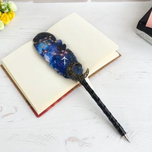 Bolígrafo adornado, regalo de cumpleaños de Sagitario, regalo de bolígrafo para mujer, bolígrafo con signo del zodíaco personalizado, bolígrafo de diario de cuero, regalo de hermana para el día de la madre