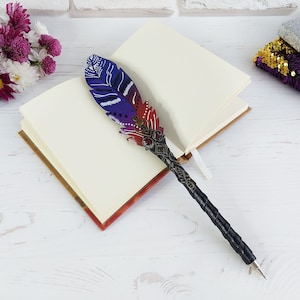 Lápiz HB de artesano de fantasía, lápiz misterioso de pluma morada, papelería misteriosa, lápiz de cuaderno de bocetos para estudiantes, lápiz de grafito, regalo para profesores