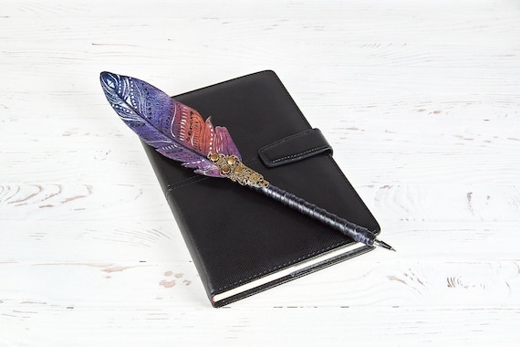 Unique Purple Feather Pen, Christmas Sister Gift for Her, Fantasy Fountain  Pen Artisan Pen for Journal, Teacher Pen, Christmas Daughter Gift 