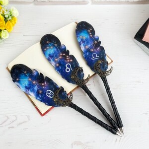 Gothic fountain pen, Witch supplies, Wolf lover pen gift, Christmas girl gift, Custom decorative pen with name, Fantasy feather quill image 16