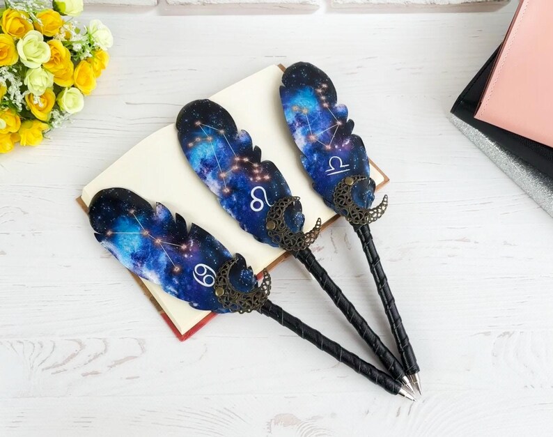Gothic fountain pen, Witch supplies, Wolf lover pen gift, Christmas girl gift, Custom decorative pen with name, Fantasy feather quill image 16