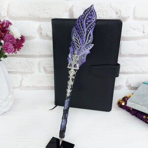 Matita viola per disegno studentesco, matita quaderno in pelle per regalo di compleanno nipote, matita di grafite personalizzata unica per regalo scrittore