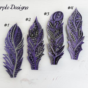 Anpassad reservoarpenna Mors dag-present till fru Fantasy bröllopsgästbokpenna Lila fjäderpenna skrivande läderjournalpenna Glitter penna bild 5