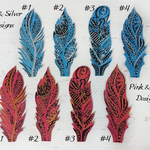 Anpassad reservoarpenna Mors dag-present till fru Fantasy bröllopsgästbokpenna Lila fjäderpenna skrivande läderjournalpenna Glitter penna bild 9