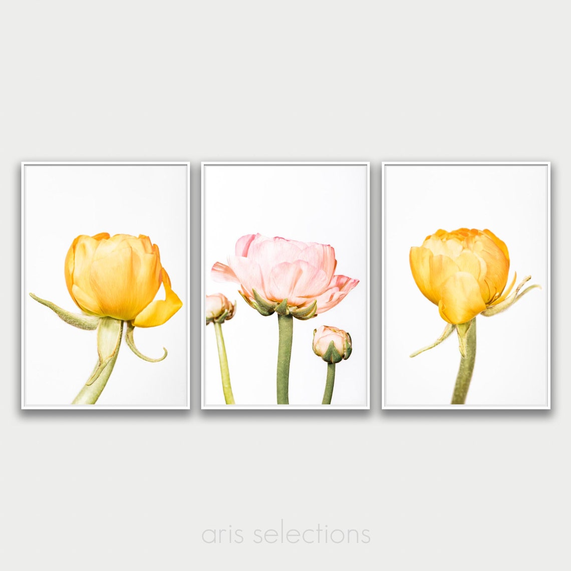Set of 3 Prints Floral Print Set Set of 3 Wall Art Flower Etsy