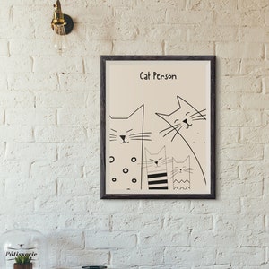 Kat persoon Instant Download, afdrukbare muurkunst