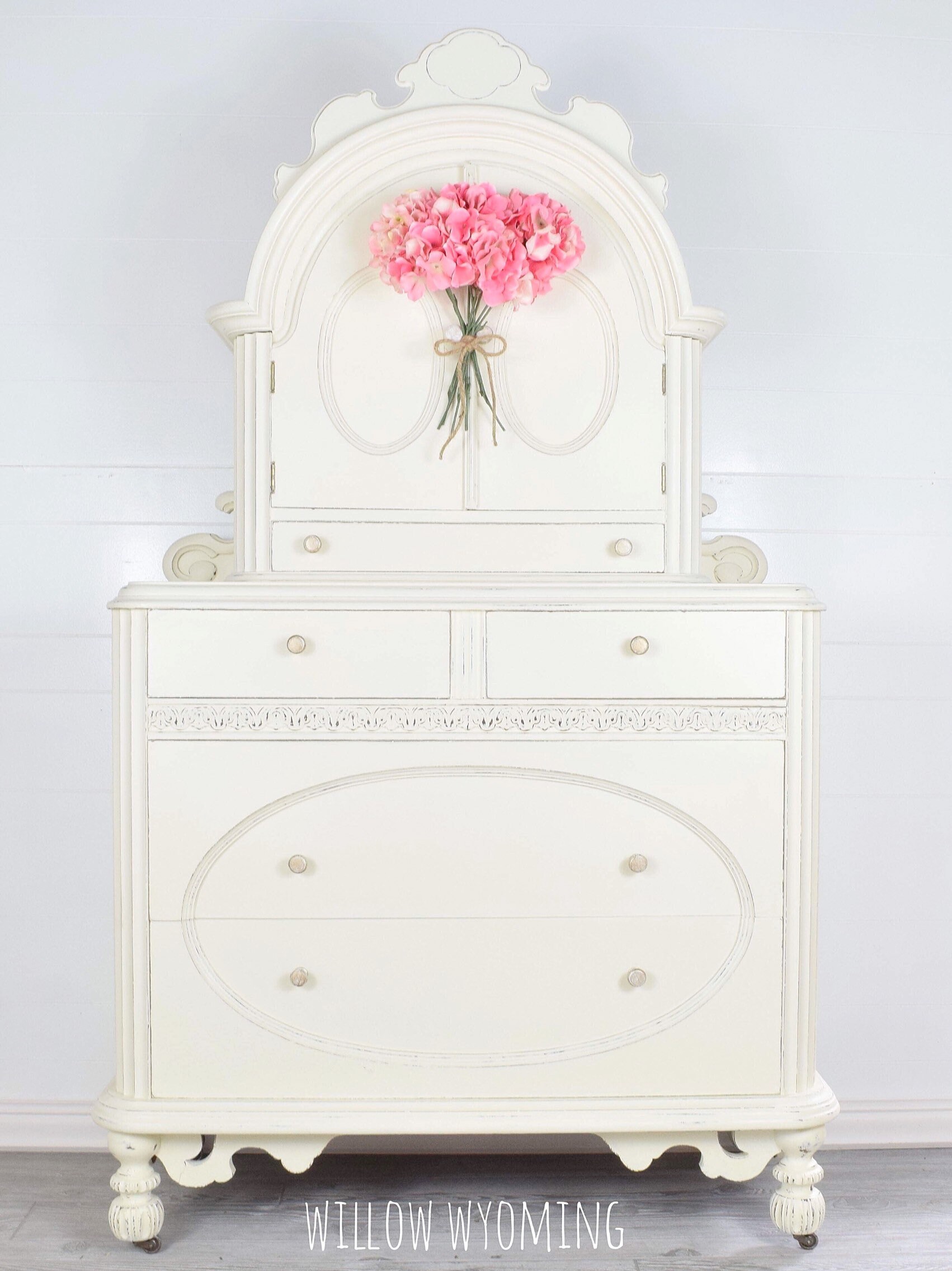 Sold Vintage Clothing Armoire Dresser White Solid Wood With Etsy
