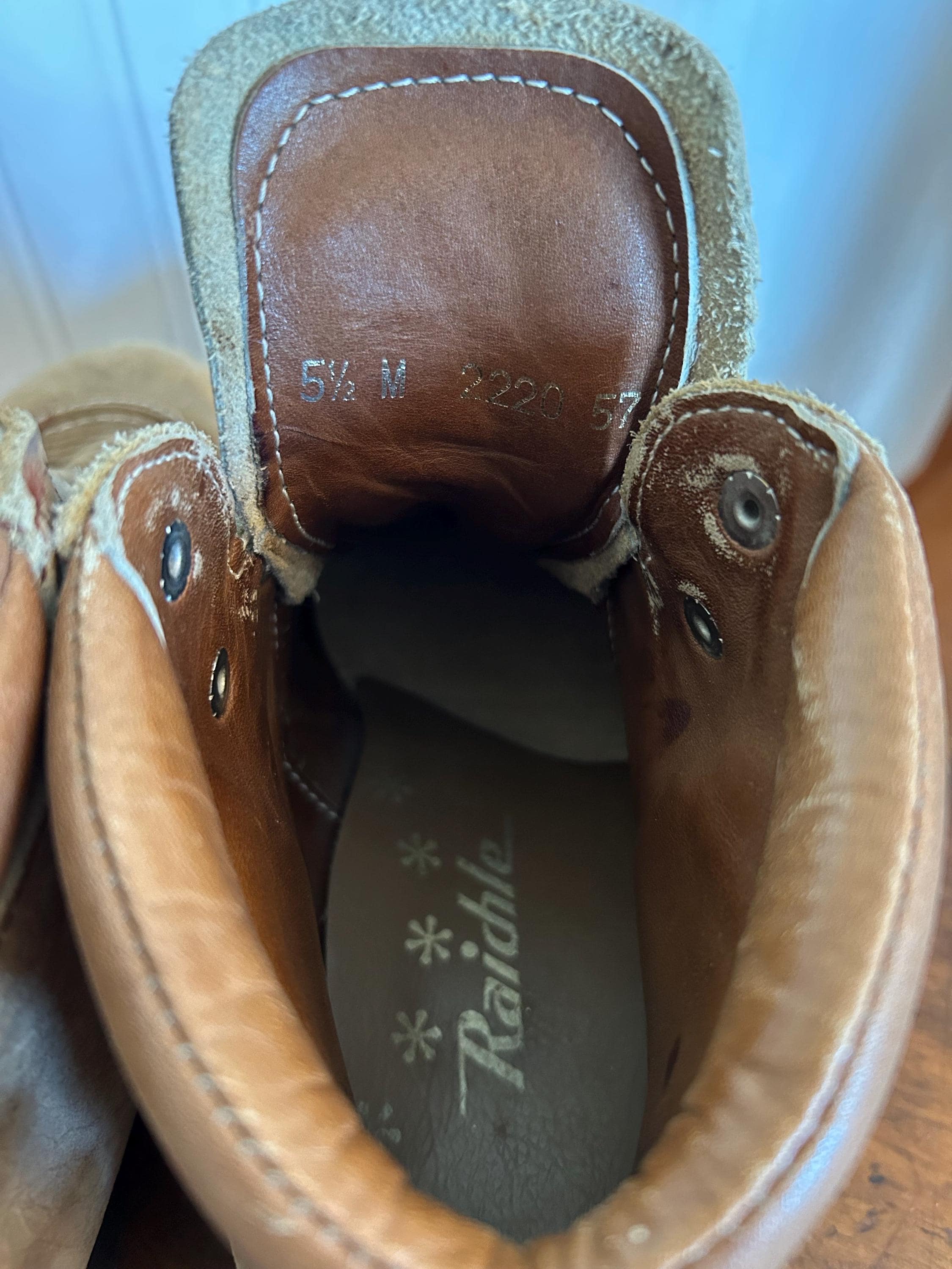 Vintage Raichle Leather Mountaineering Hiking Boots Brown Men\'s 9 M Brown RAICHLE Nubuck Leather Climbing Hiking Boots 6.… - Gem main image 3