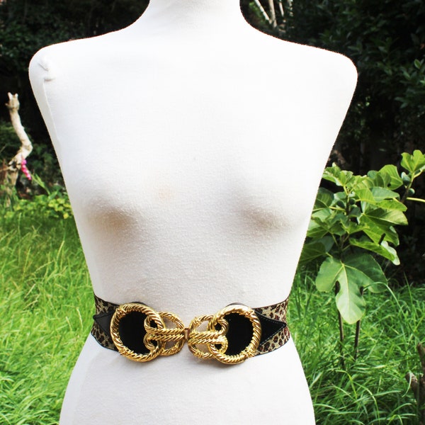 Vintage leopard print sequin belt