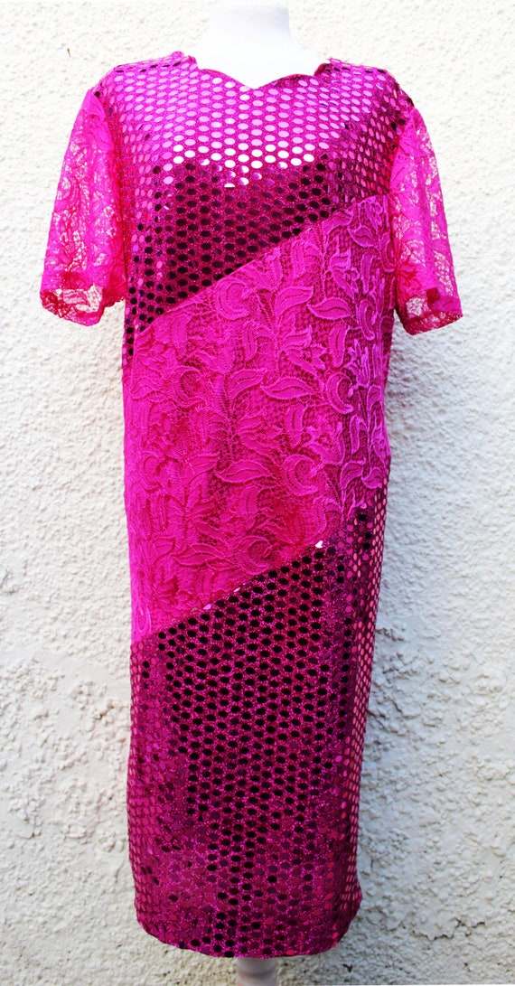 disc dress pink GIGI PINK DISC SEQUIN MINI DRESS-ALJH0161