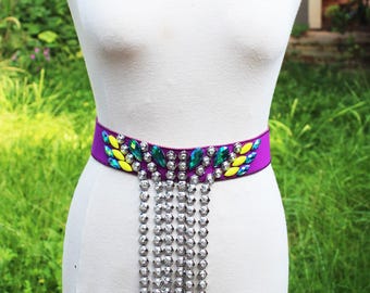 Dazzling Vintage Purple Costume Belt - Etsy display picture 1