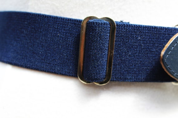 Vintage 70s Stylish Blue Elasticated Belt - image 4