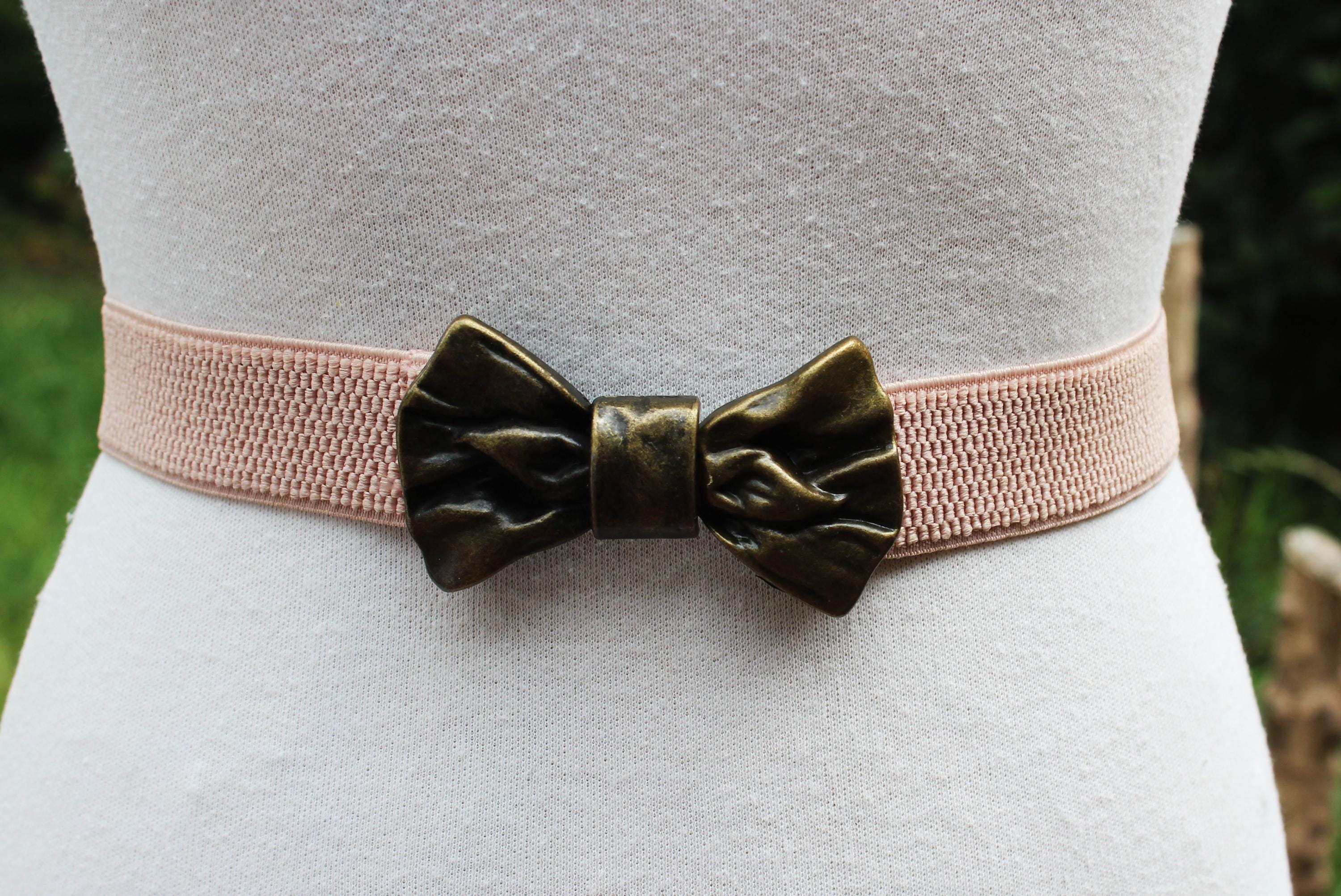 Vintage Bow Belt Dancing Days Vintage Pin-up Large Bow Accent Elastic Wide  main image 3