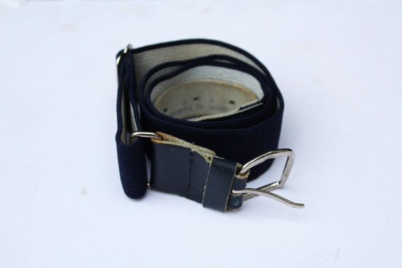 Stylish Blue Elasticated Vintage 70s Belt
