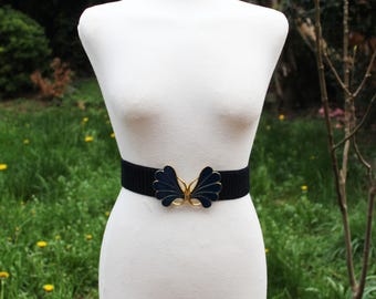 Gorgeous JUDITH LEIBER Signed Adjustable Black Snakeskin 